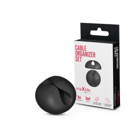   Maxlife Cable Organizer Set kábelrendező szett - 3db/cs - fekete