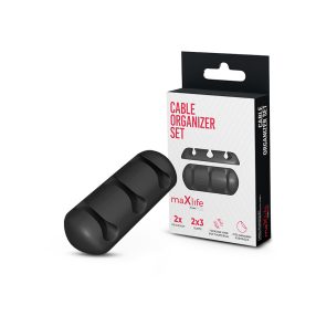   Maxlife kábelrendező szett - Maxlife Cable Organizer Set - 2 db/csomag - fekete