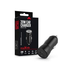   Maxlife MXCC-04 20W PD+QC autós gyorstöltő adapter Type-C - fekete