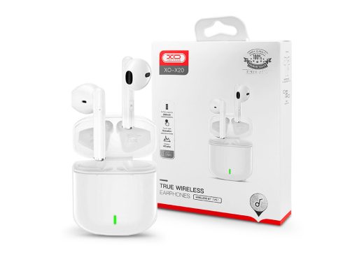 XO TWS Bluetooth sztereó headset v5.1 + töltőtok - XO X20 True Wireless         Earphones with Charging Case - fehér