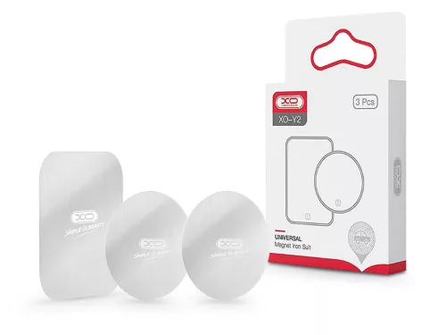Fém ellenlapka darab mágneses autós tartóhoz - XO Y2 Universal Magnet Iron Suit - 3 db/csomag - ezüst