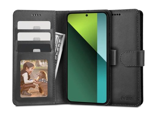 Xiaomi Redmi Note 13 Pro 5G/Poco X6 5G oldalra nyíló tok - Tech-Protect Wallet  Flip - fekete