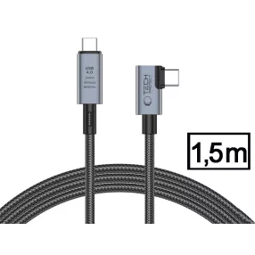   Tech-Protect Ultraboost 240W PD USB/8K/40 Gbps/Type-C - Type-C adat- és töltőkábel 1,5m - szürke
