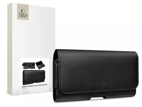 Tec-Protect SM80 Pro Univerzális vízszintes, csatos-fűzős övtáska mobiltelefonhoz 5,8-6,8" - fekete