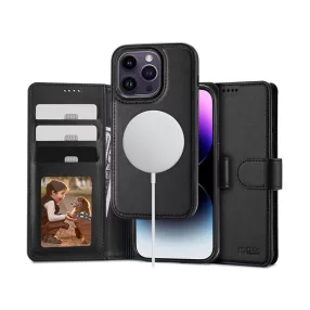   Tech-Protect Wallet Flip oldalra nyíló tok + Magsafe tok - Apple iPhone 15 Pro - fekete