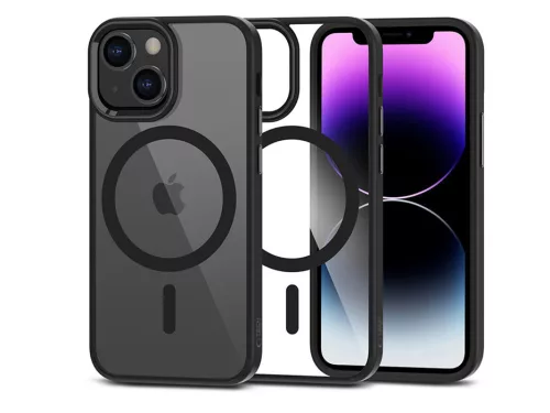 Tech-Protect Magmat Magsafe szilikon tok - Apple iPhone 13 Mini - fekete/átlátszó