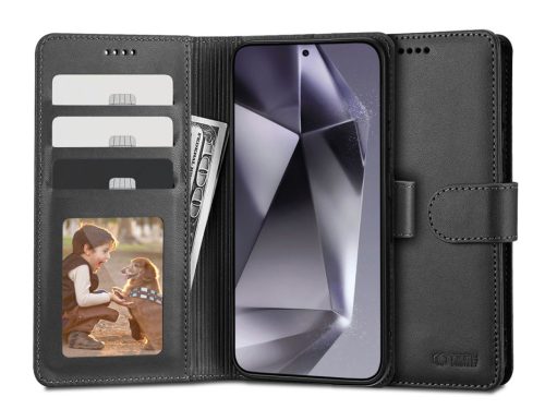 Tech-Protect Wallet Flip oldalra nyíló tok - Samsung SM-S926 Galaxy S24+ - fekete