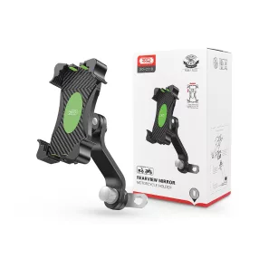   XO C118 telefontartó motorkerékpár tükörre - 4-7,6" méret - fekete