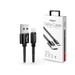   YESIDO USB - USB Type-C adat- és töltőkábel 30 cm-es vezetékkel - YESIDO CA54   Type-C Data Cable - 5V/2.4A - fekete