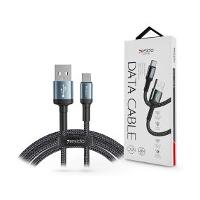   YESIDO USB - USB Type-C adat- és töltőkábel 1,2 m-es vezetékkel - YESIDO CA74 Type-C Data Cable - 5V/2,4A - fekete
